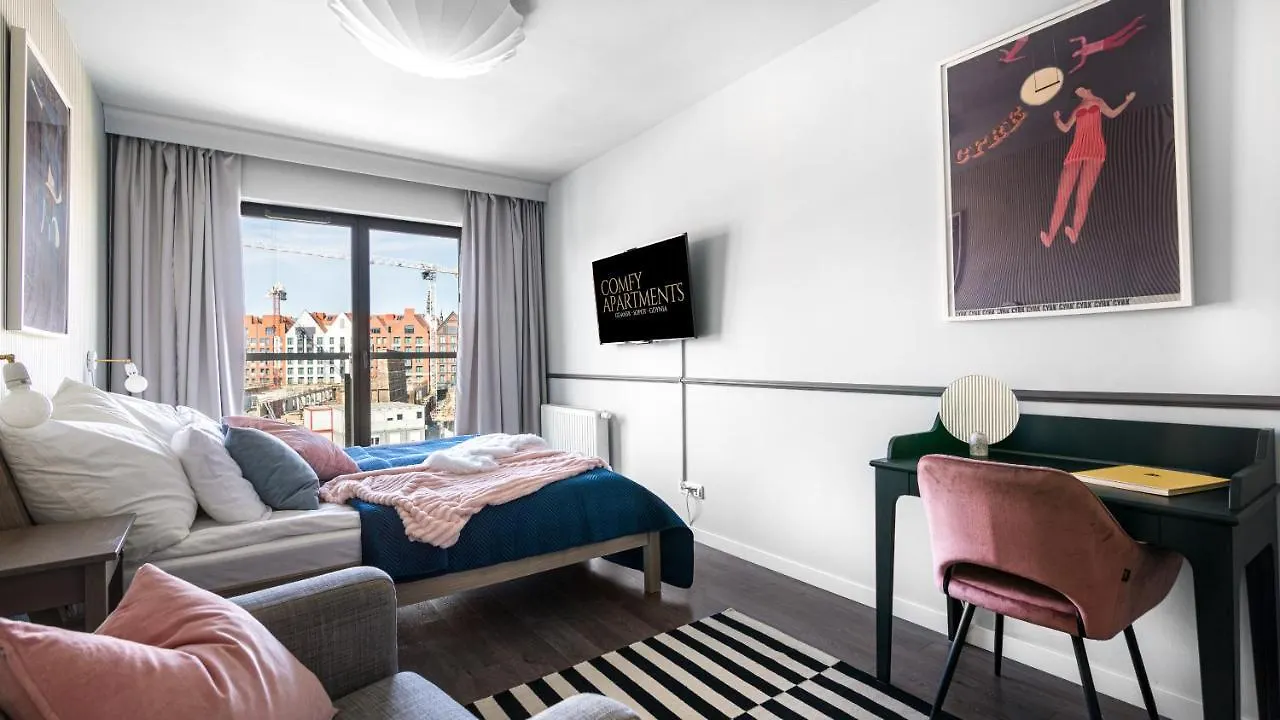 Waterlane W Oknami Na Rzeke - Marina View - Comfy Apartments Gdansk